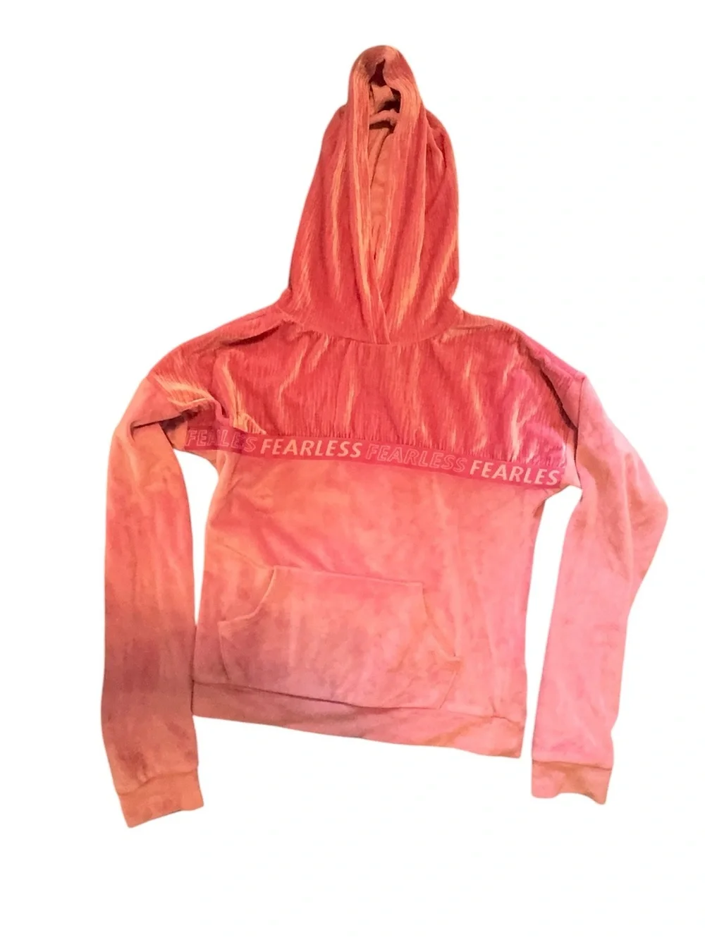 Ideology Pink Velour 'Fearless' Hoodie & Jogger  Set   girls Large